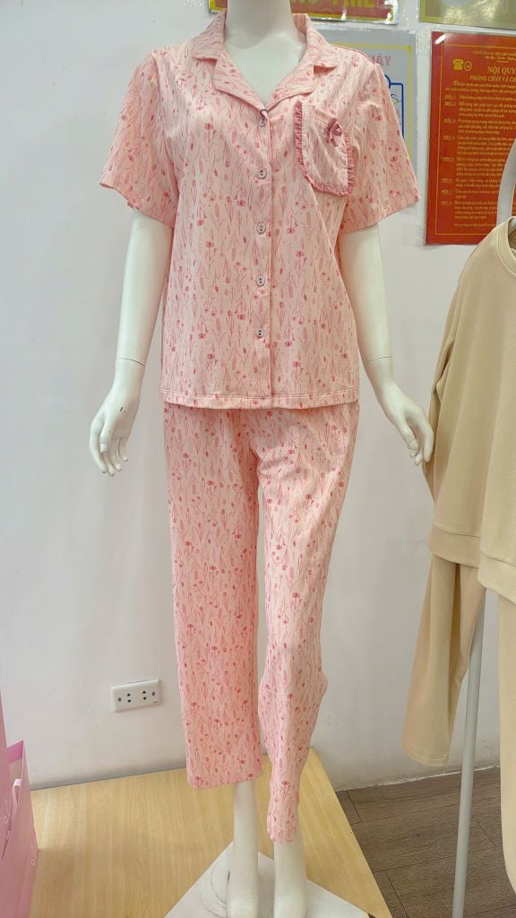 Bộ đồ ngủ Pijama Cotton quần dài tay ngắn  -  1MNCT25051D