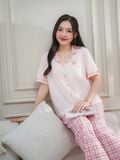  Bộ đồ ngủ Pijama Cotton quần dài tay ngắn  -  1MNCT25106D 