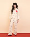  Bộ WINNY mặc nhà cotton CVC quần dài tay dài màu be 1MNCT26001D 