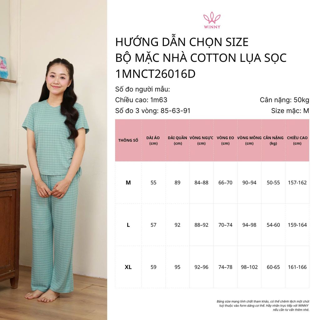 Bộ WINNY cotton quần dài tay ngắn 1MNCT26016D