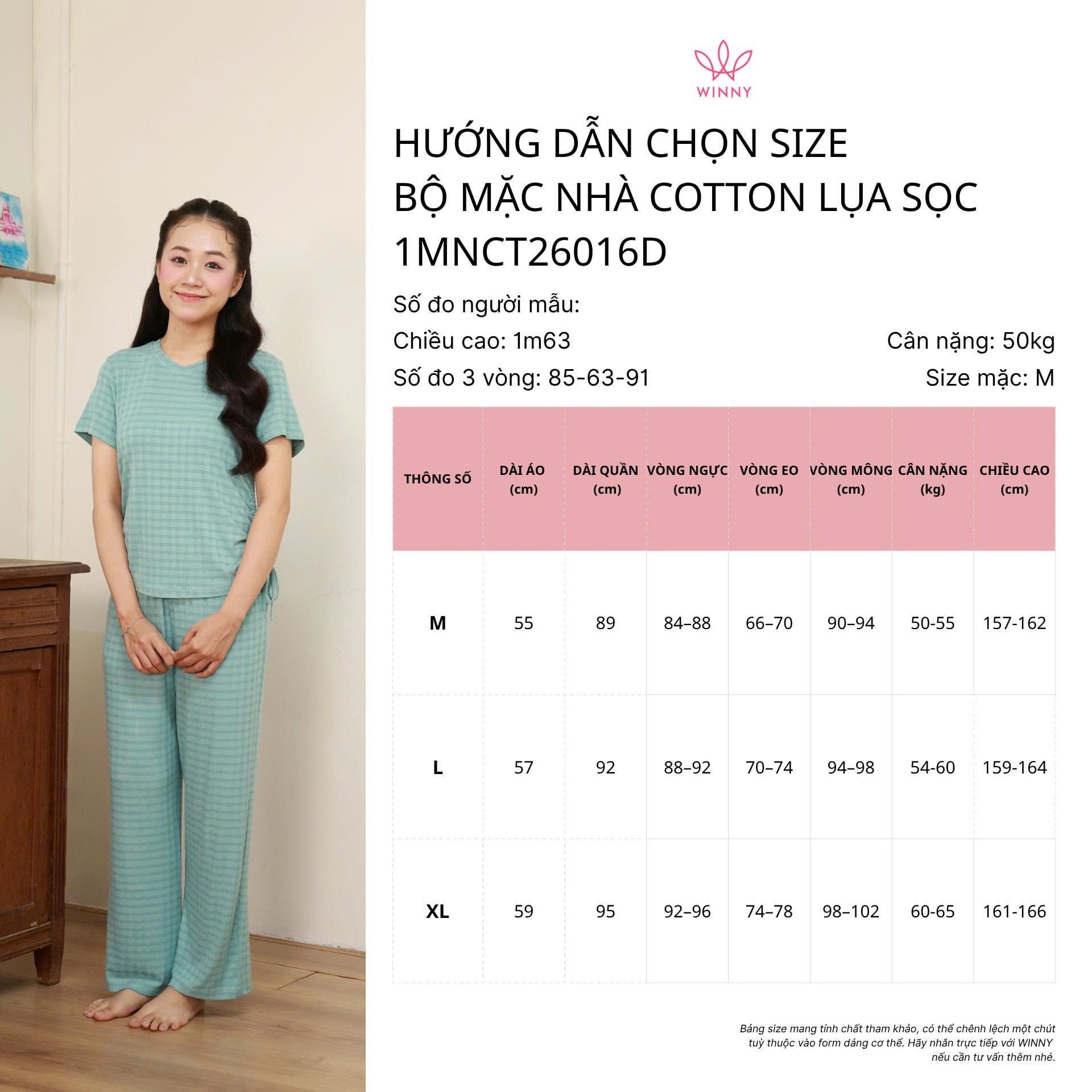 Bộ WINNY cotton quần dài tay ngắn 1MNCT26016D