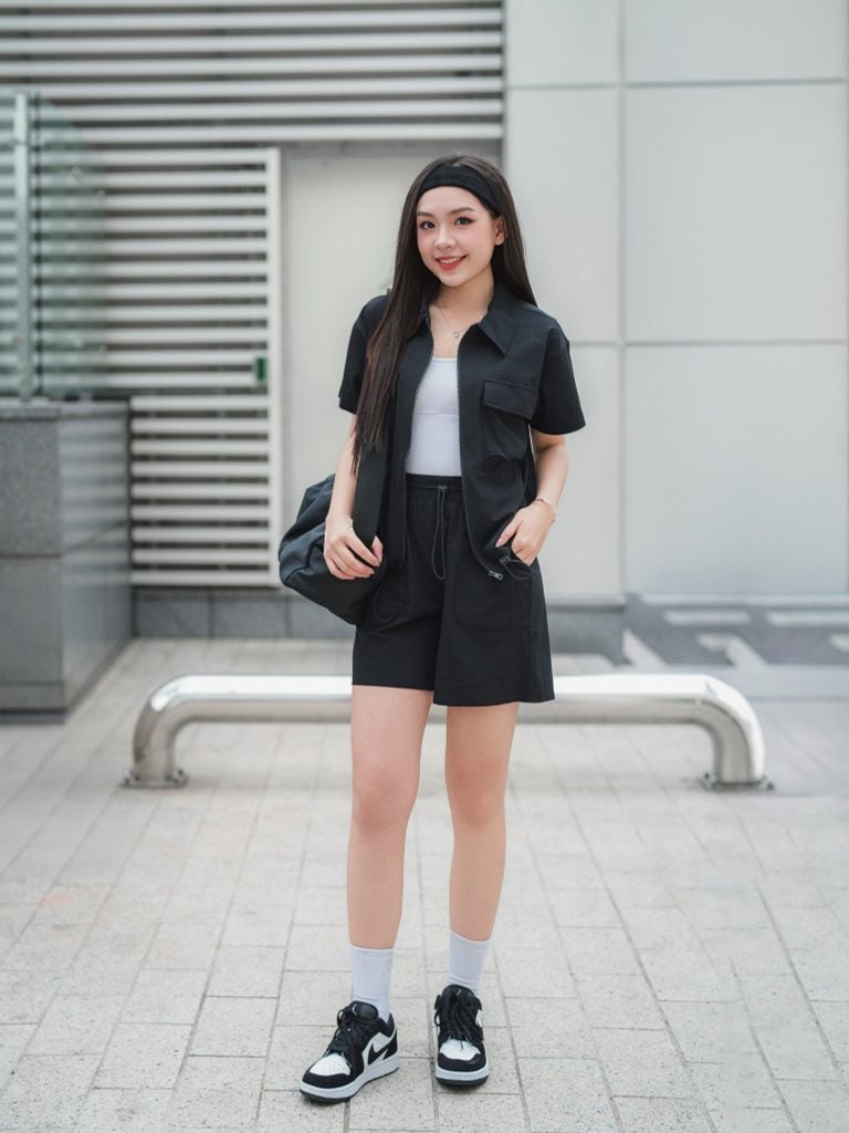 Bộ gió quần ngắn tay ngắn  -  1MNGO25057K