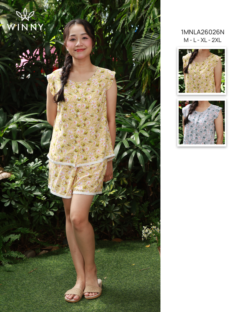 Bộ WINNY viscose 40s quần ngắn không tay 1MNLA26026N