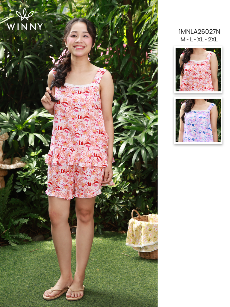 Bộ WINNY viscose 40s quần ngắn hai dây 1MNLA26027N