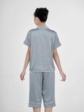  Bộ đồ ngủ Pijama lụa satin quần lửng tay ngắn  -  1MNSA24121N 