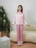  Bộ đồ ngủ Pijama lụa satin quần dài tay dài  -  1MNSA24260D 