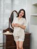  Bộ đồ ngủ Pijama lụa satin quần ngắn tay ngắn  -  1MNSA25070C 