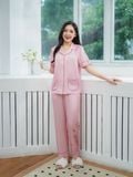  Bộ đồ ngủ Pijama lụa satin quần dài tay ngắn  -  1MNSA25072D 