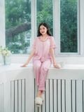  Bộ đồ ngủ Pijama lụa satin quần dài tay ngắn  -  1MNSA25072D 