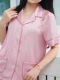  Bộ đồ ngủ Pijama lụa satin quần dài tay ngắn  -  1MNSA25072D 