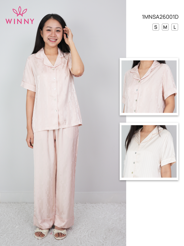 Bộ WINNY sateen quần dài tay ngắn 1MNSA26001D