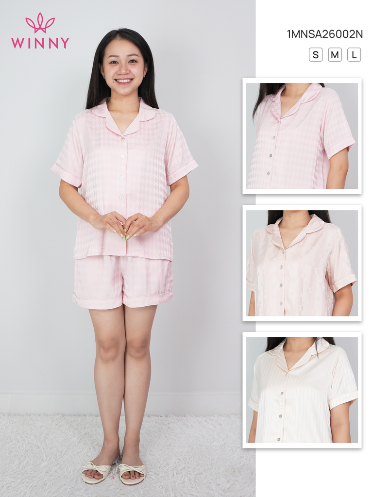 Bộ WINNY sateen quần ngắn tay ngắn 1MNSA26002N
