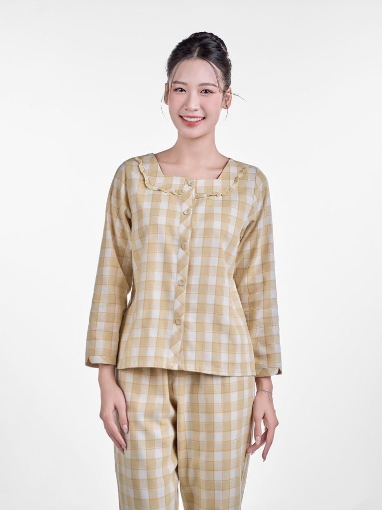Bộ đồ ngủ Pijama Cotton quần dài tay dài  -  1MNWO24220D