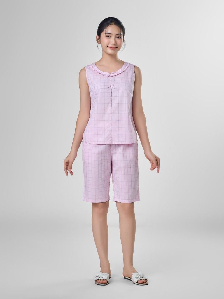 Bộ đồ mặc nhà Woven quần lửng không tay  -  1MNWO24124S