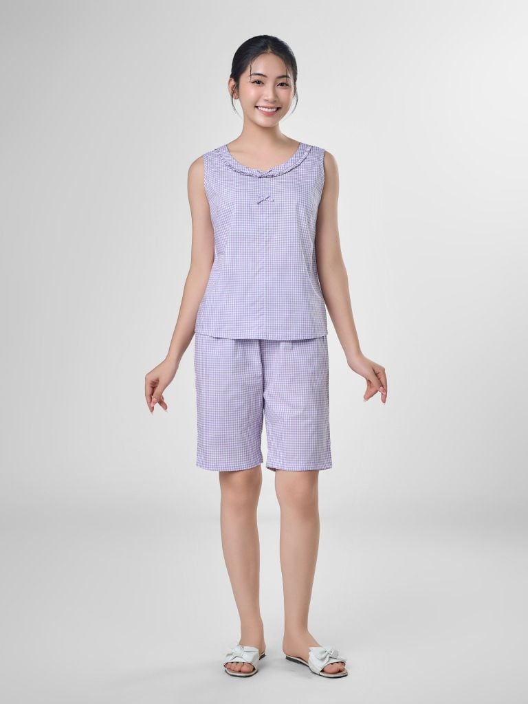 Bộ đồ mặc nhà Woven quần lửng không tay  -  1MNWO24124S