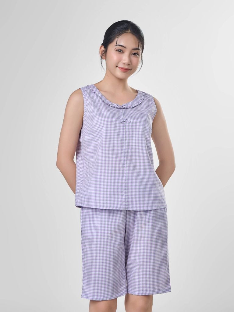Bộ đồ mặc nhà Woven quần lửng không tay  -  1MNWO24124S