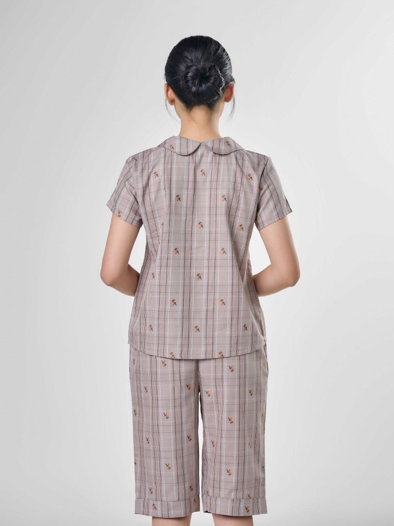Bộ đồ mặc nhà Woven quần lửng tay ngắn  -  1MNWO24125N