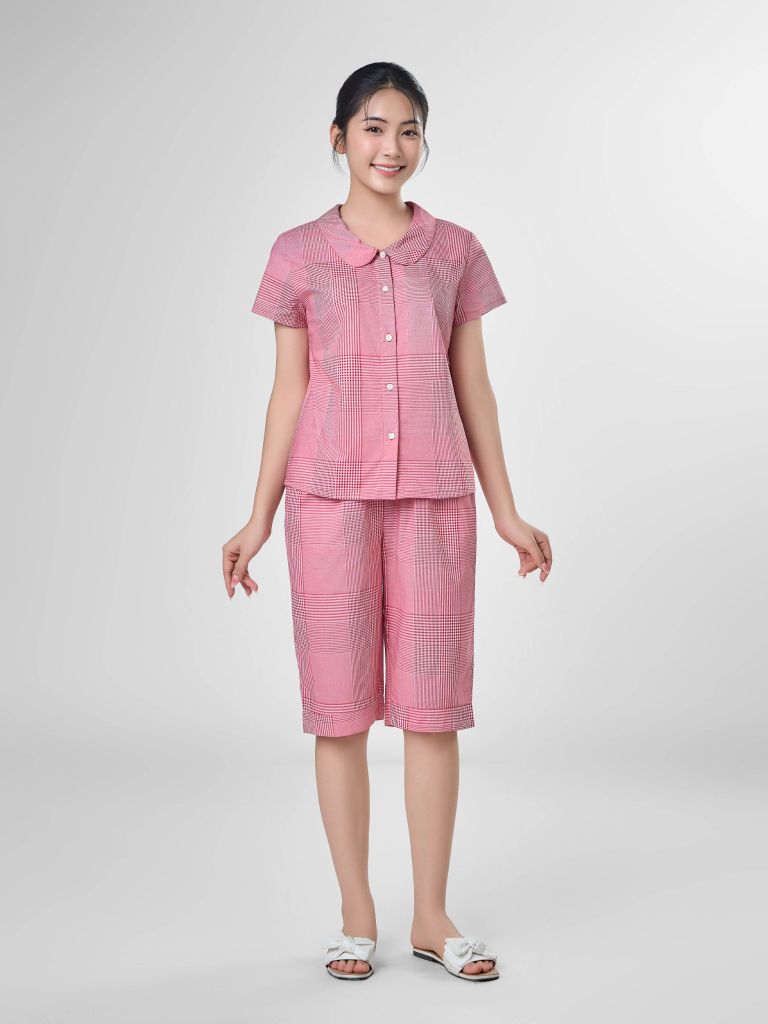 Bộ đồ mặc nhà Woven quần lửng tay ngắn  -  1MNWO24125N