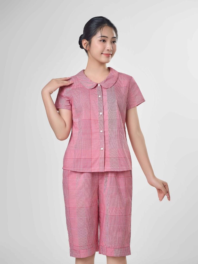 Bộ đồ mặc nhà Woven quần lửng tay ngắn  -  1MNWO24125N