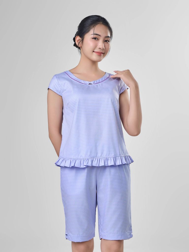 Bộ đồ mặc nhà Woven quần lửng tay ngắn  -  1MNWO24126N