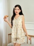  Bộ đồ mặc nhà Woven Gracell quần ngắn không tay  -  1MNWO25119B 