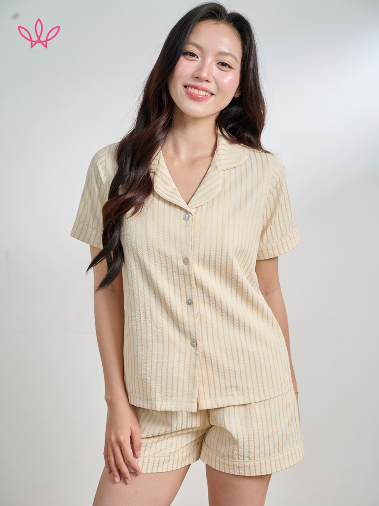 Bộ WINNY Woven pijama quần ngắn tay ngắn 1MNWO26010N