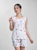  Bộ đồ mặc nhà Lanh quần ngắn không tay  -  2MNLA24008B 