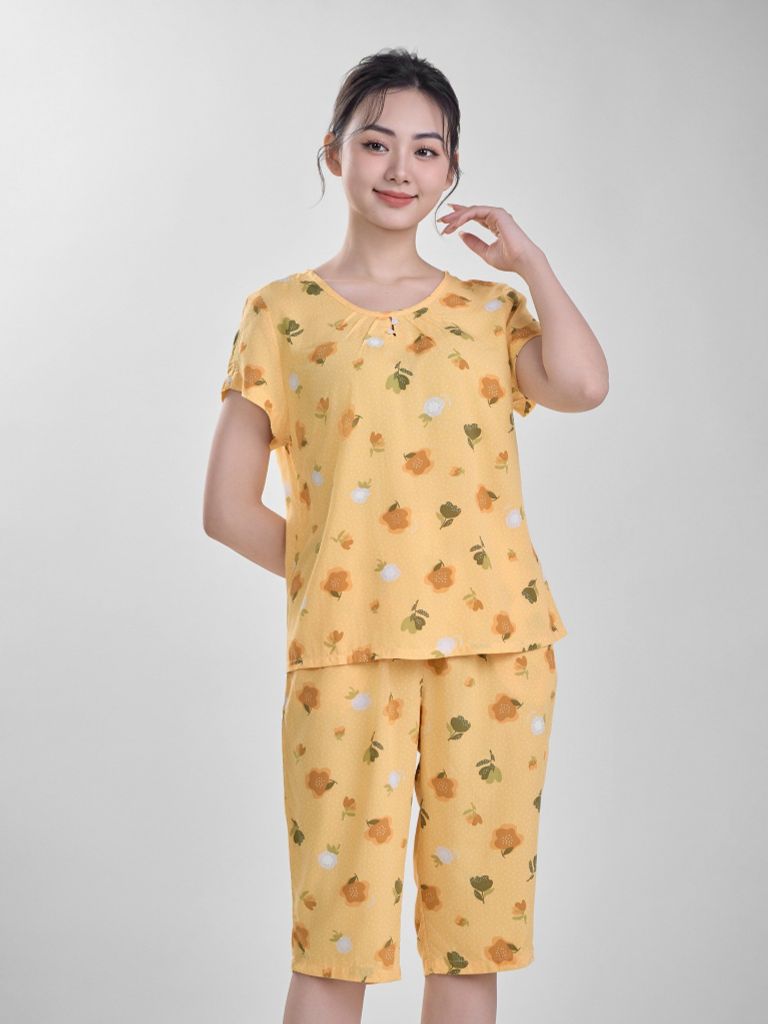 Bộ WONNER BY WINNY tole lanh quần lửng tay ngắn 2MNLA24020N