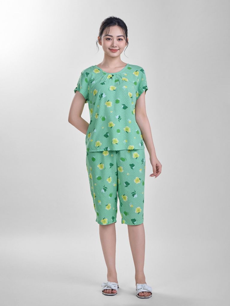 Bộ WONNER BY WINNY tole lanh quần lửng tay ngắn 2MNLA24020N