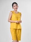 Bộ đồ mặc nhà Lanh quần lửng không tay  -  2MNLA24035S 