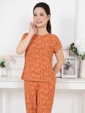  Bộ đồ mặc nhà trung niên Lanh quần lửng tay ngắn  -  2MNLA25001N 