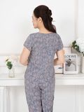  Bộ đồ mặc nhà trung niên Lanh quần lửng tay ngắn  -  2MNLA25001N 