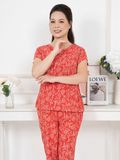  Bộ đồ mặc nhà trung niên Lanh quần lửng tay ngắn  -  2MNLA25001N 