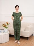  Bộ đồ mặc nhà trung niên Lanh quần dài tay ngắn  -  2MNLA25007D 