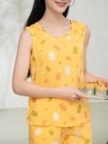  Bộ đồ mặc nhà Lanh quần ngắn không tay  -  2MNLA25075B 
