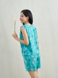  Bộ đồ mặc nhà Lanh quần ngắn không tay  -  2MNLA25077B 