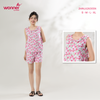  Bộ WONNER by WINNY mặc nhà tole lanh quần ngắn không tay màu hoa nhí hồng 2MNLA26005N 