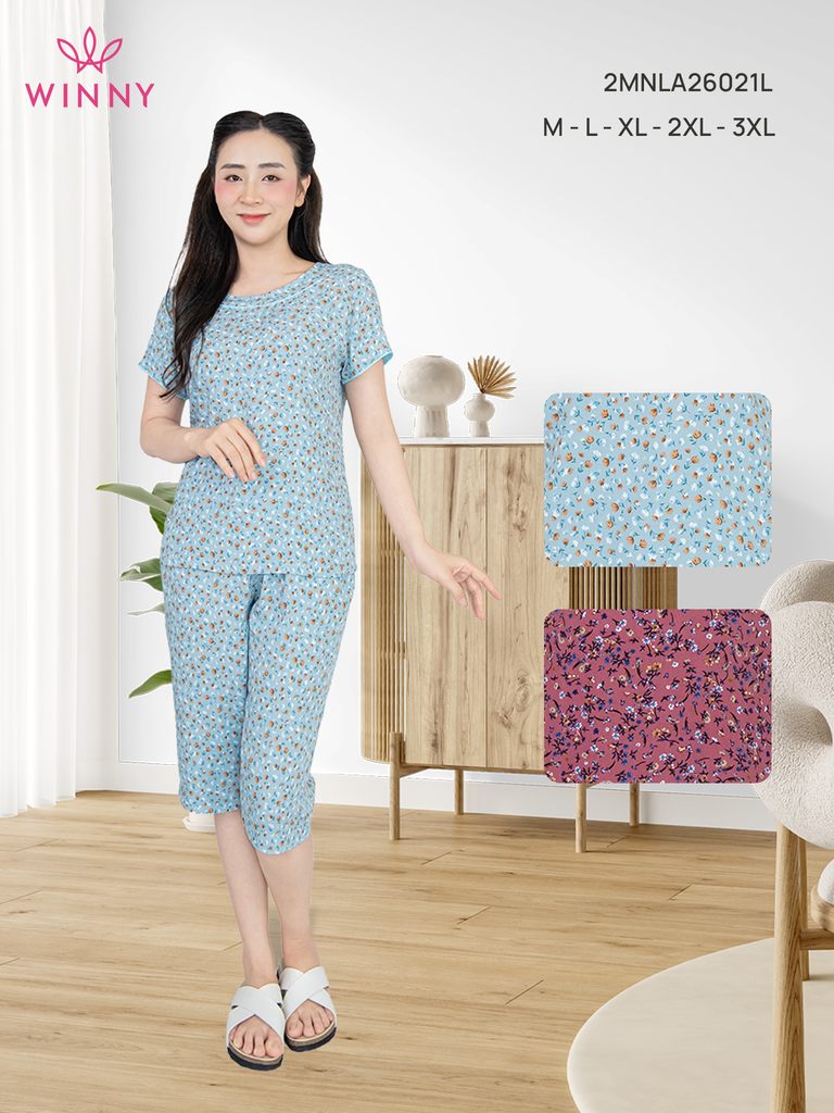 Bộ WONNER BY WINNY tole lanh quần lửng tay ngắn 2MNLA26021L