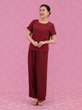  Bộ WONNER by WINNY mặc nhà lụa gấm quần dài tay ngắn 2MNLG26003D 