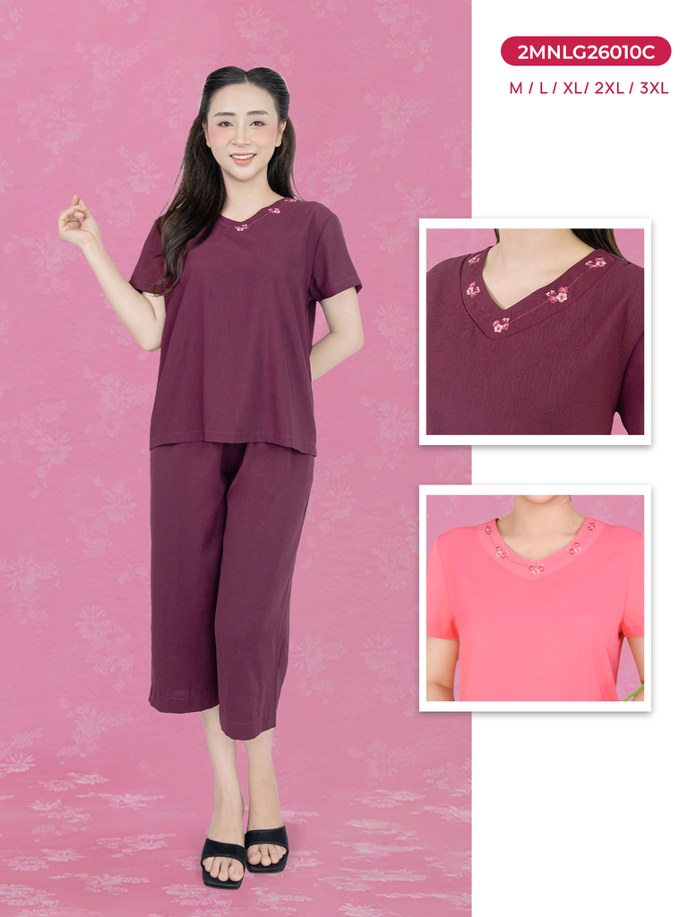 Bộ WONNER BY WINNY lụa gấm quần culottes tay ngắn 2MNLG26010C