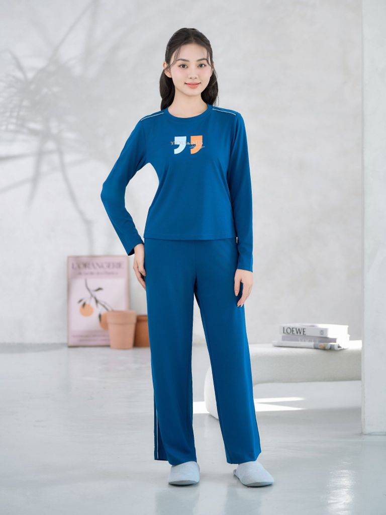 Bộ đồ mặc nhà Rayon quần dài tay dài  -  2MNRA24041D