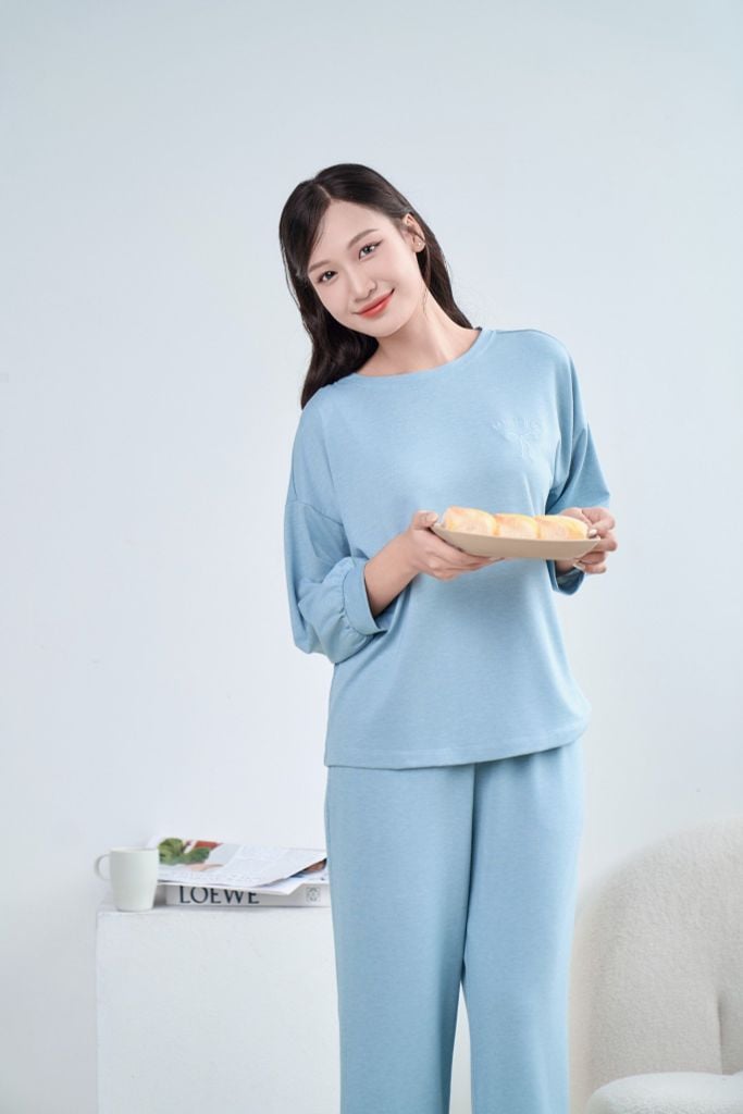 Bộ đồ mặc nhà Terry quần dài tay dài  -  2MNTE24028D