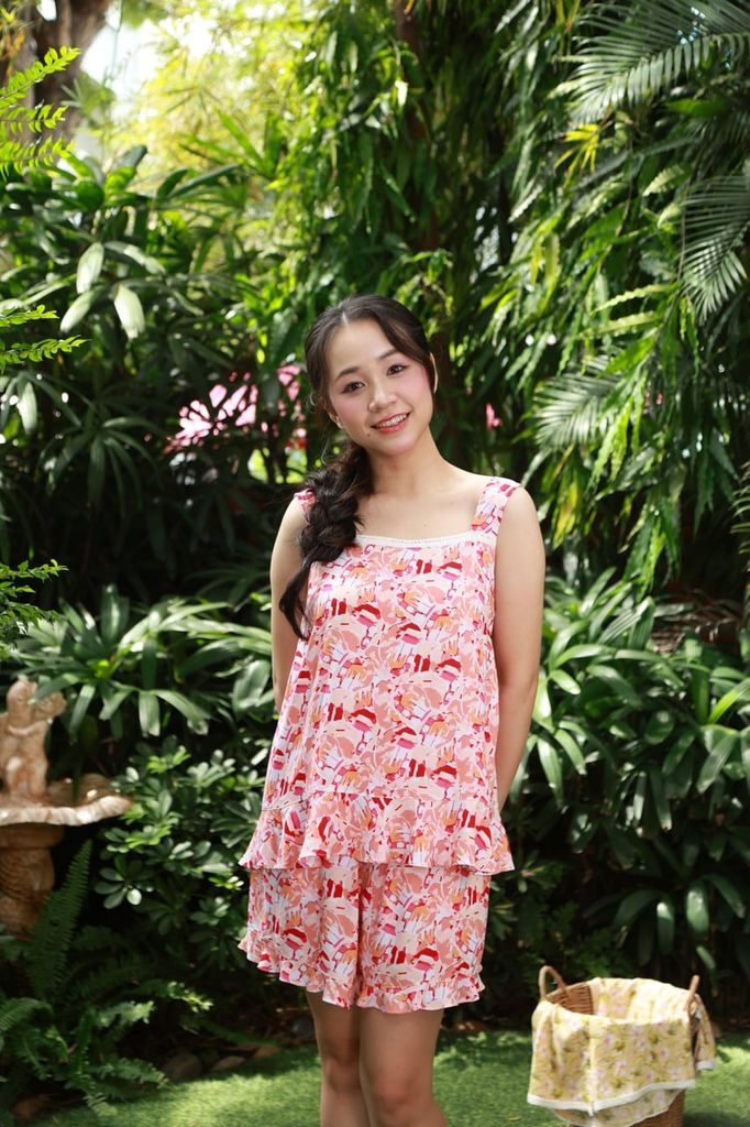 Bộ WINNY viscose 40s quần ngắn hai dây 1MNLA26027N