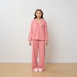  Bộ WINNY mặc nhà nỉ nhung quần dài tay dài màu hồng đậm 1MNNN25003D 