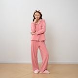  Bộ WINNY mặc nhà nỉ nhung quần dài tay dài màu hồng đậm 1MNNN25003D 