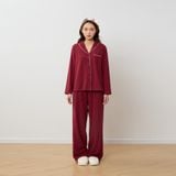  Bộ WINNY mặc nhà nỉ nhung quần dài tay dài màu đỏ đậm 1MNNN25002D 