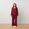  Bộ WINNY mặc nhà nỉ nhung quần dài tay dài màu đỏ đậm 1MNNN25002D 