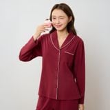  Bộ WINNY mặc nhà nỉ nhung quần dài tay dài màu đỏ đậm 1MNNN25002D 