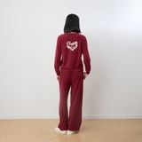  Bộ WINNY mặc nhà nỉ nhung quần dài tay dài màu đỏ đậm 1MNNN25009D 