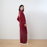  Bộ WINNY mặc nhà nỉ nhung quần dài tay dài màu đỏ đậm 1MNNN25009D 